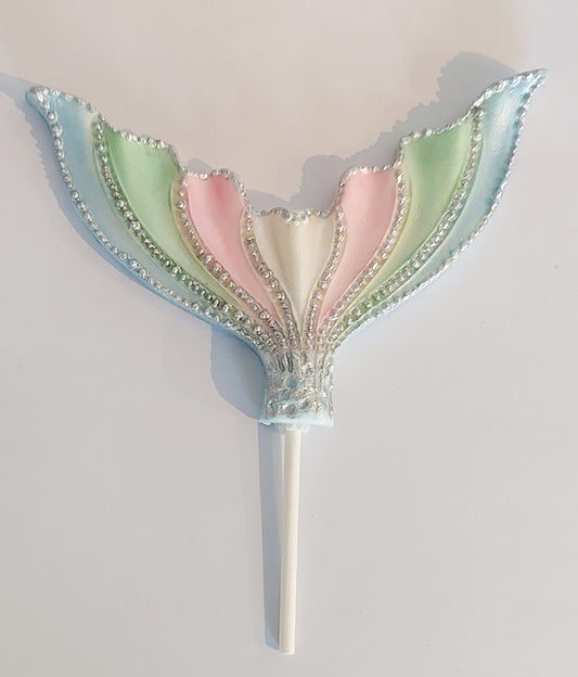 Wide Mermaid Tail & Shells - Pink, Blue, Green