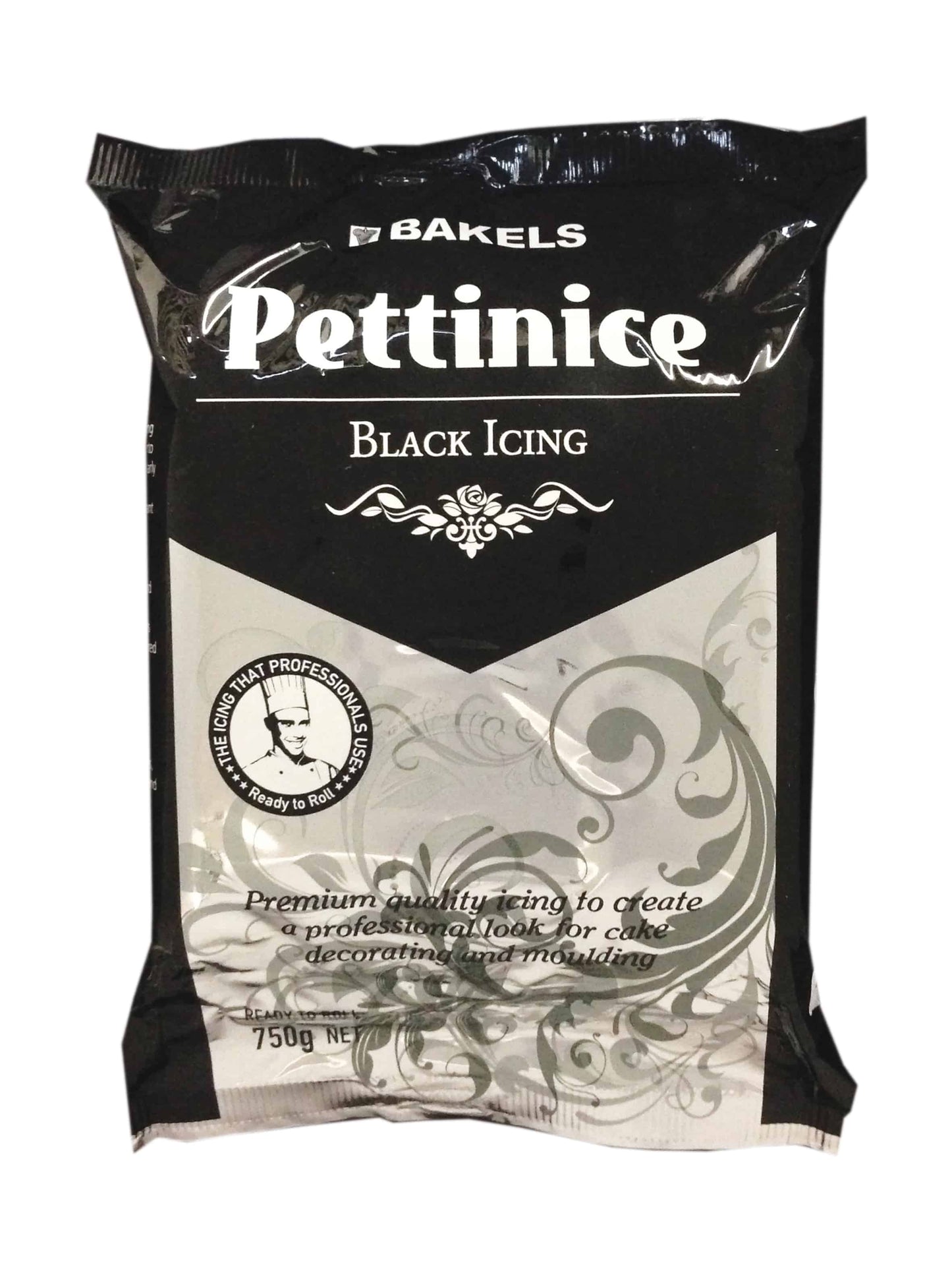750g Bag of Bakels Pettinice Black Icing