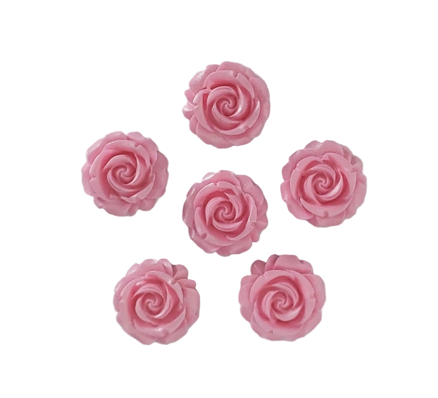 six pale pink roses, edible fondant cake decorations