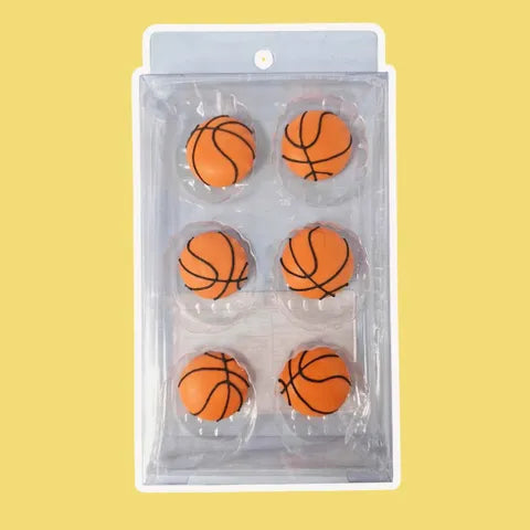 Basketball Royal Icing Cake Decorations - 6 Piece Pack