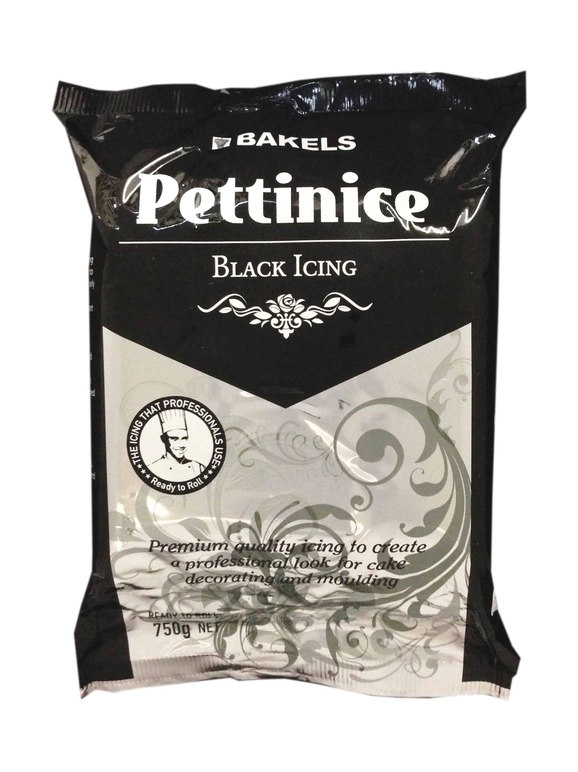 750g Bag of Bakels Pettinice Black Icing 