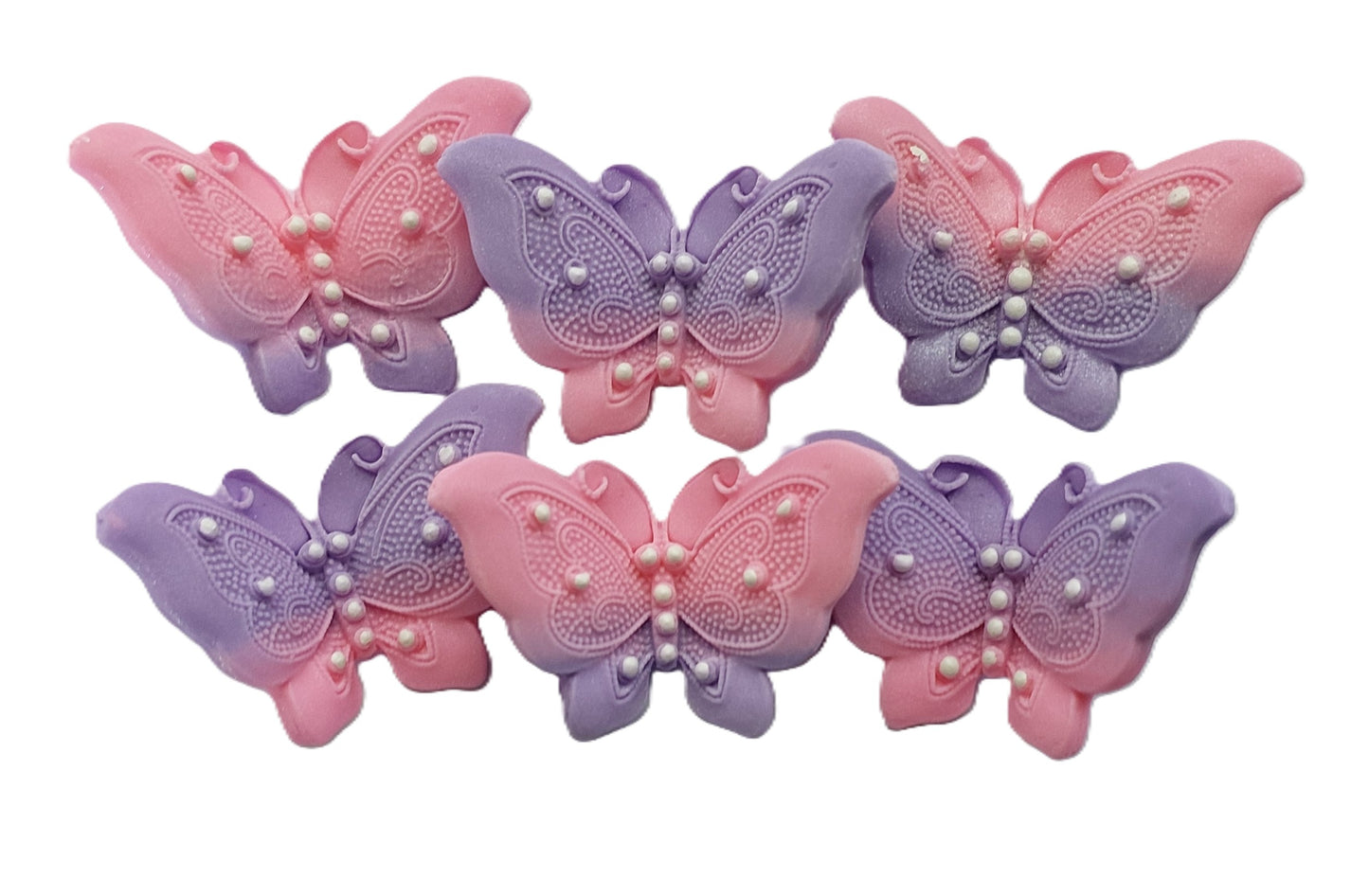 Ombre Butterflies x 6- Edible Icing Cake Decorations