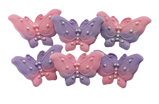 Ombre Butterflies x 6- Edible Icing Cake Decorations