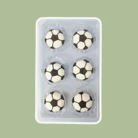 Soccer / Footballs - Royal Icing Cake Decorations - 6 Piece Pack