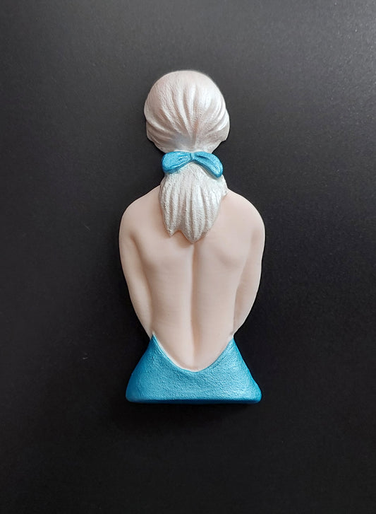 Lady - Blue Dress - Edible Cake Decoration