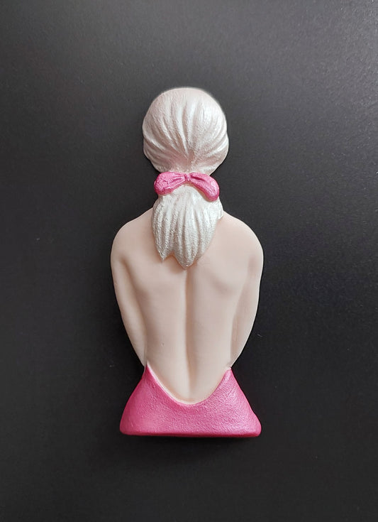 Lady - Pink Dress - Edible Cake Decoration