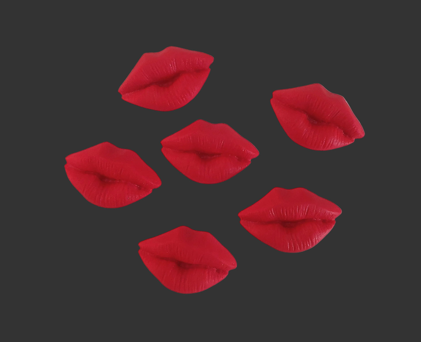 six red lips, edible cake decorations