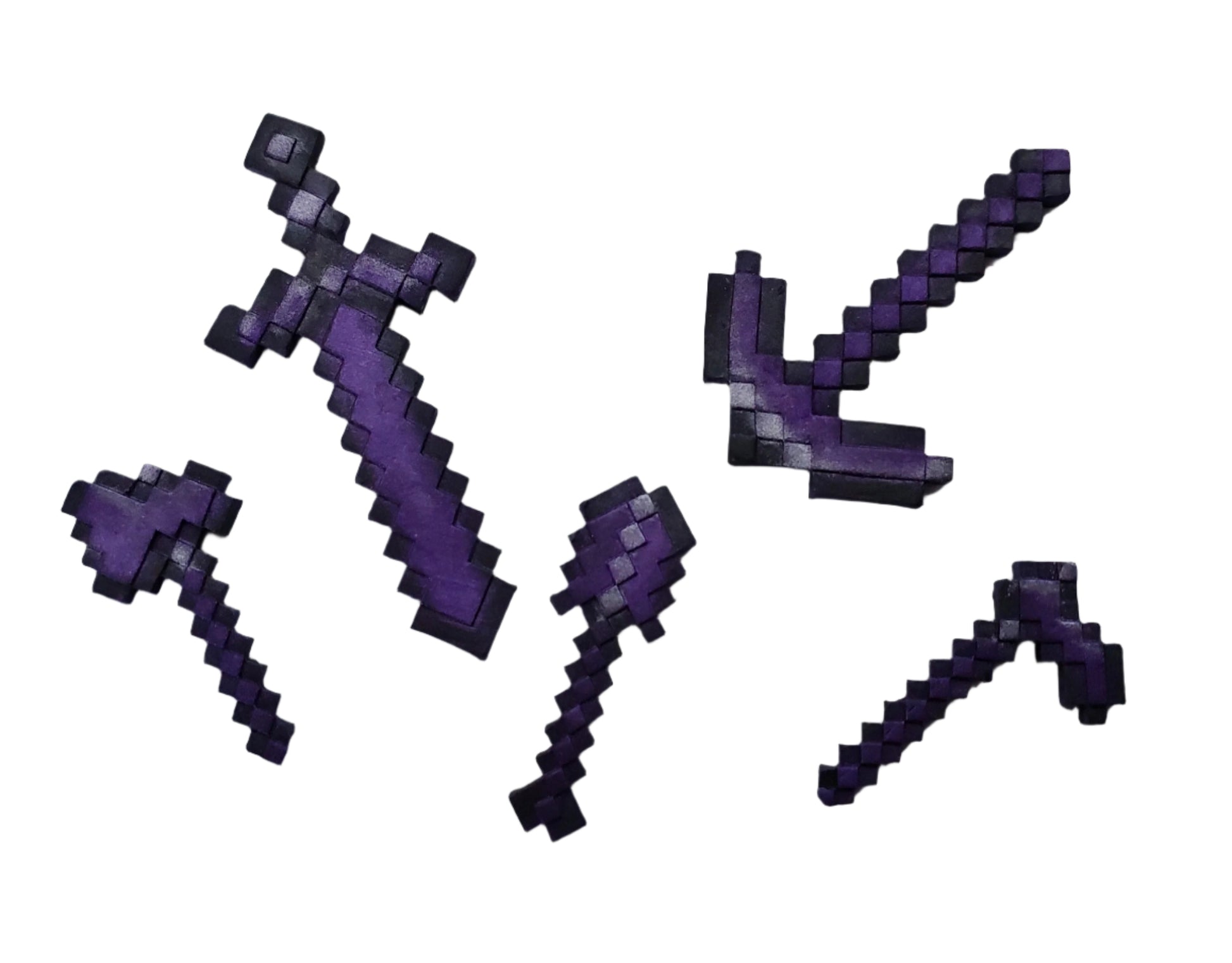 Minecraft Inspired Weapons x 5 - Edible Icing Cake Decorations – Cake ...