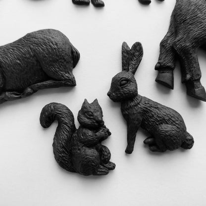 Woodland Animals x 5 - Hunting Theme - Edible - Fondant Icing Cake Decorations