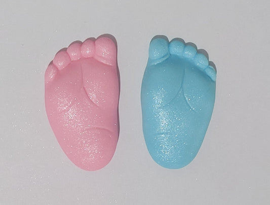 Pink and Blue baby feet, edible fondant cake decorations