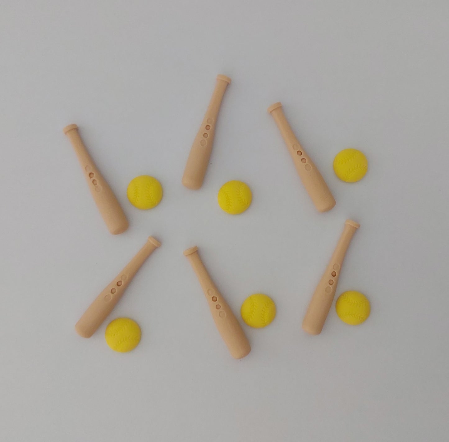 Softball / Baseball Bats and Balls - Edible Icing Cake Decorations