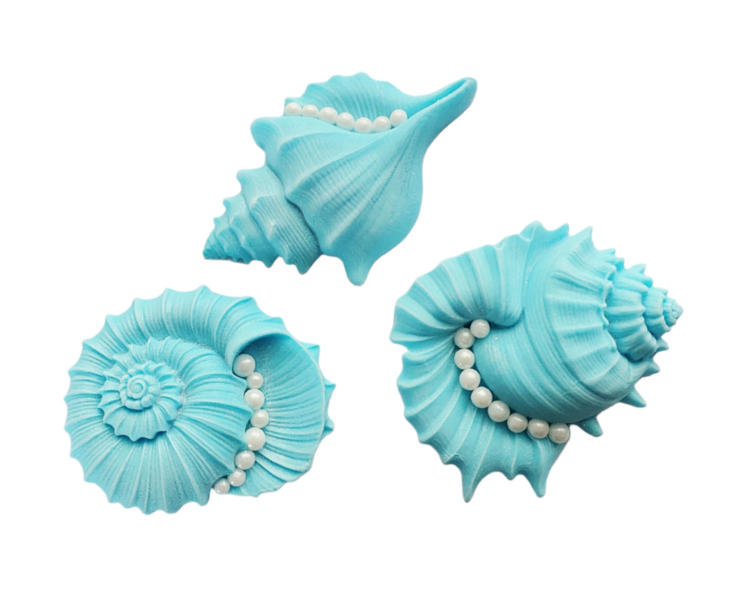 Large Fancy Shells x 3 - Edible Icing Cake Decorations – Cake Candy NZ