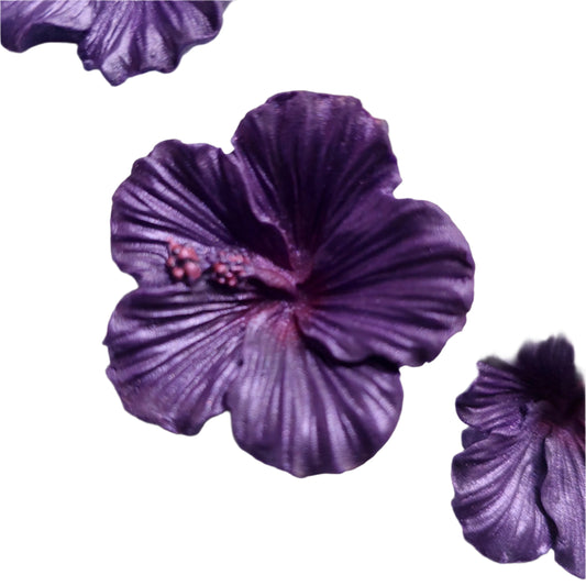 Hibiscus Flowers  x 6 -  Purple