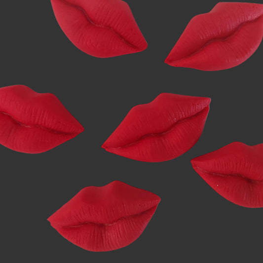 large red lips, edible icing cake decorations