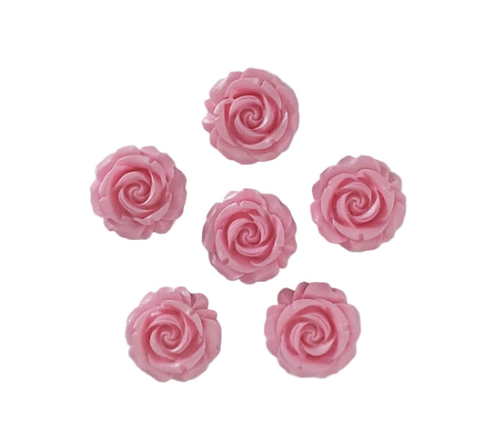 six pale pink roses, edible fondant cake decorations
