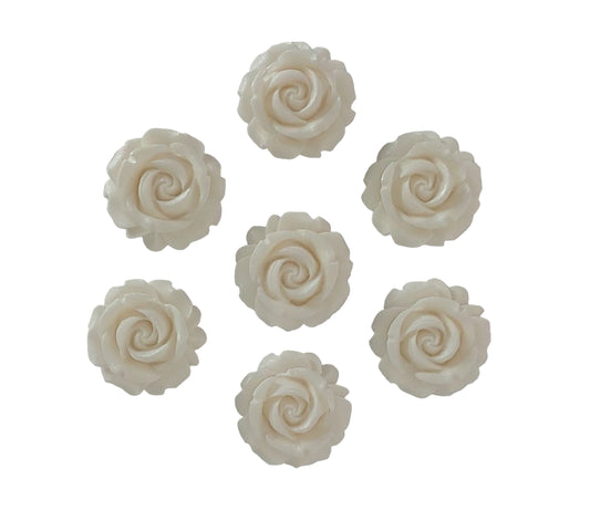 six white roses, edible fondant cake decorations