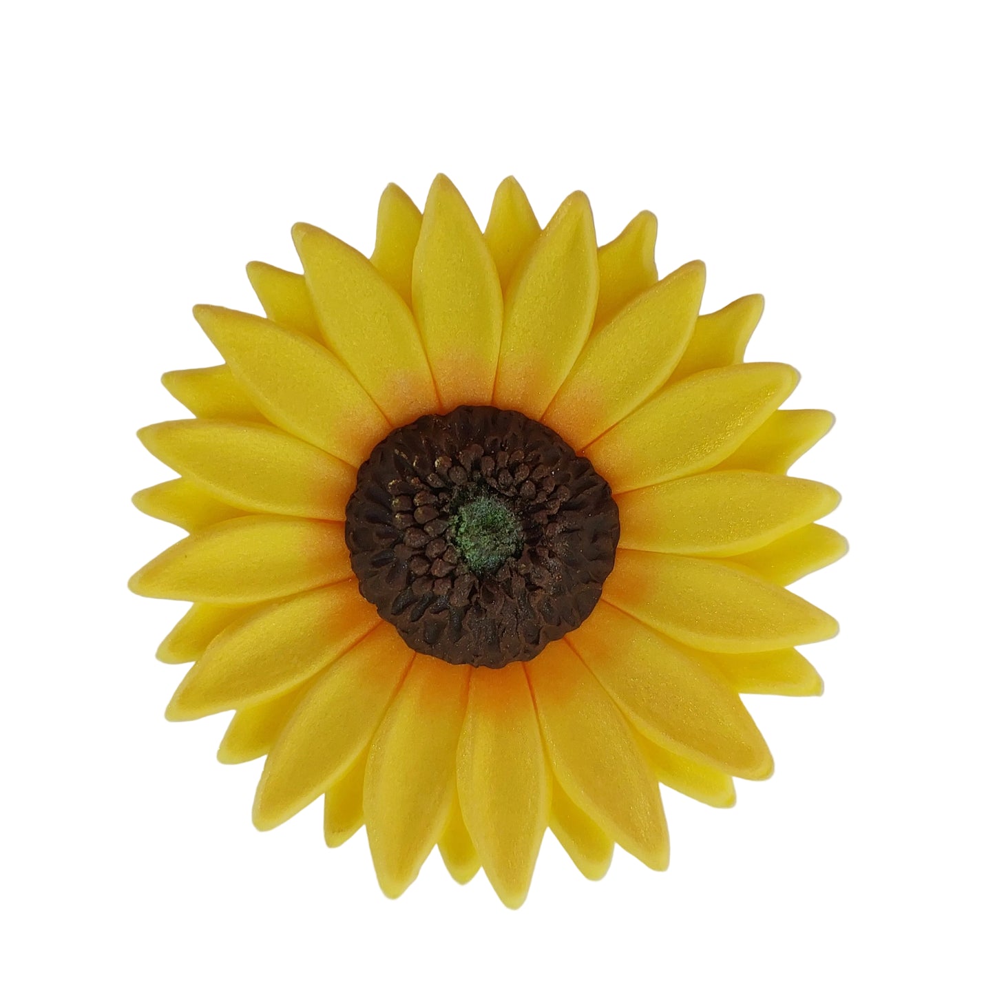 seven cm yellow sunflower, edible sugar cake decoration