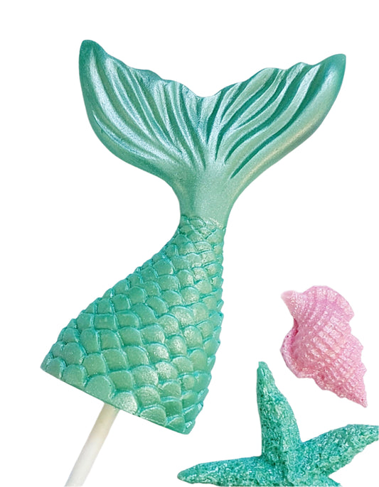 Mermaid Tail - Aqua - Edible Chocolate Cake Decoration